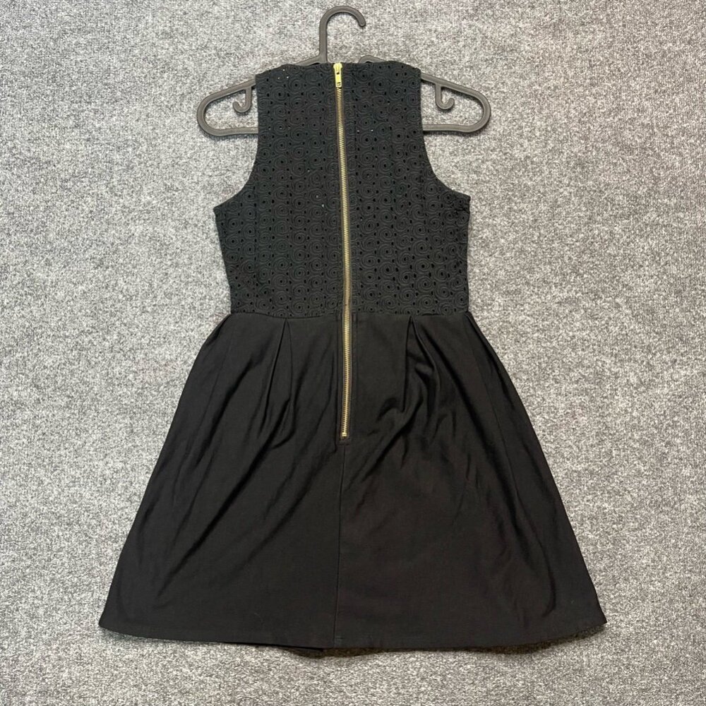 Talulah Womens A Line Dress Black Pleated Mini V Neck Sleeveless Lace XS - Picture 3 of 8